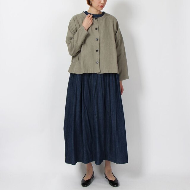 リネンギャザージャケット(ベージュ)