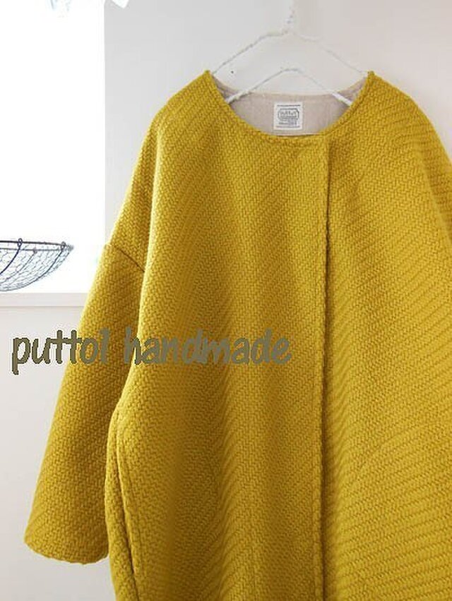 soldout☆オフショルダーの一重のコクーンコートの画像1枚目
