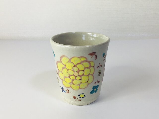 45. ざおうの森シリーズ フリーカップ 《リス・こけし・小鳥・黄色い花》の画像1枚目