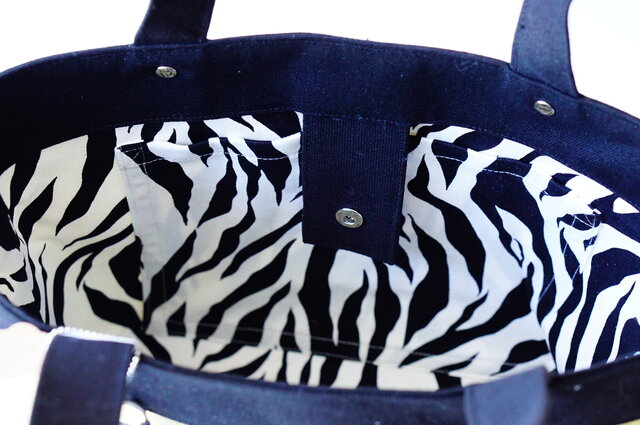 オリジナルデザイン！ゼブラ/シマウマのお尻柄トートバッグ（黄色