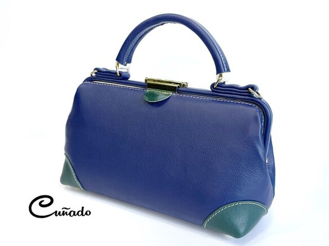 本革ハンドバッグ ドクターバッグ インディゴブルー Corto コルト Iichi ハンドメイド クラフト作品 手仕事品の通販