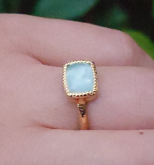 ミルキーアクアマリンLSQカボッション シルバーSV925リング | iichi  