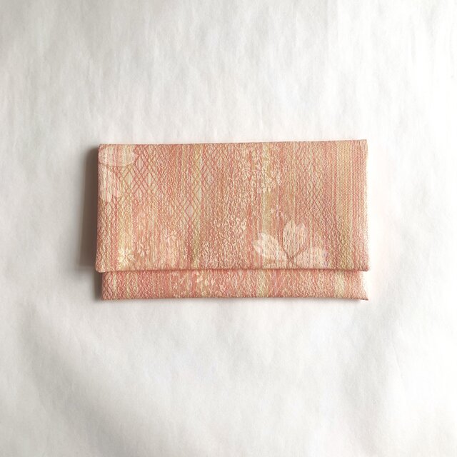 絹手染懐紙入れ(縦・薄オレンジ系)の画像1枚目