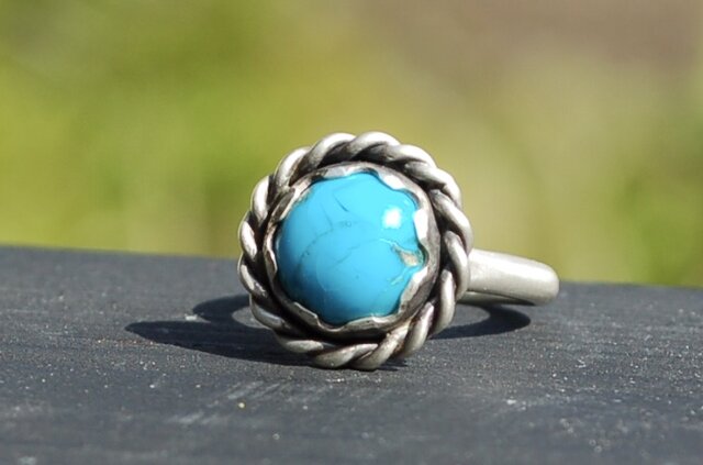 ターコイズ×シルバーリング 12号 | iichi 日々の暮らしを心地よくする