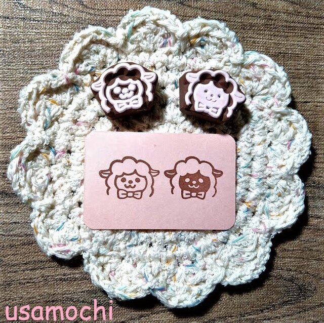 蝶ネクタイ ひつじの消しゴムはんこセット | iichi 日々の暮らしを