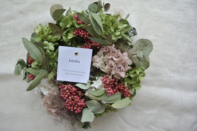 ペッパーベリーとアナベルのwreath.lpの画像1枚目