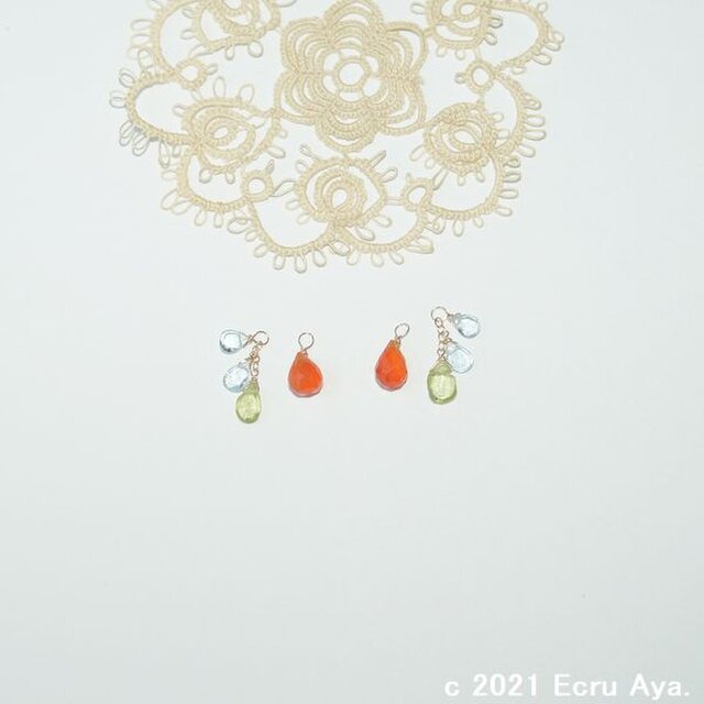 *深い友情*カーネリアンの2wayピアスチャーム