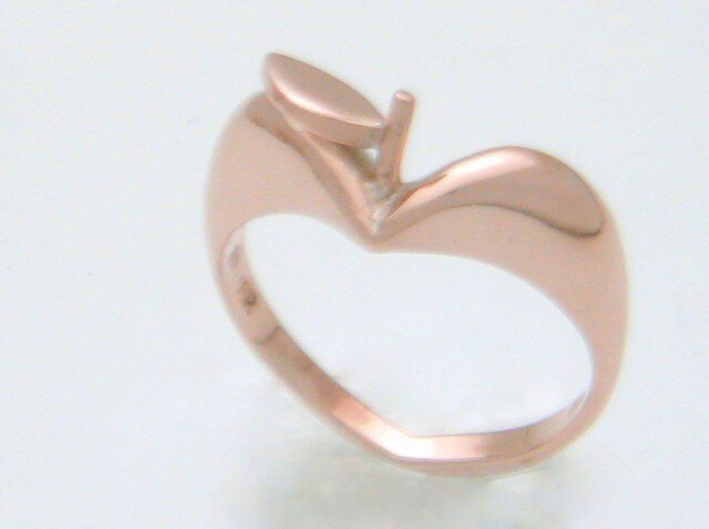 大人気 かわいい りんごの指輪 ピンクシルバー Src974 Iichi ハンドメイド クラフト作品 手仕事品の通販