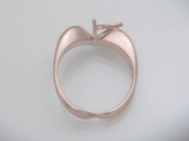 大人気！かわいい”りんごの指輪”ピンクシルバー　src974