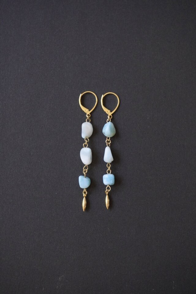 Healing -ラリマー原石のピアス