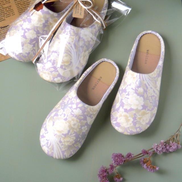 fuga藤色　Mサイズ　ルームシューズ ／　丈夫で長持ち滑らない、オールシーズンOK洗えるスリッパ