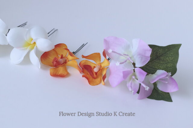 プルメリアとブーゲンビリアのヘッドドレス リゾートウェディング 髪飾り 成人式 結婚式 ヘッドドレス ウェディング Iichi ハンドメイド クラフト作品 手仕事品の通販