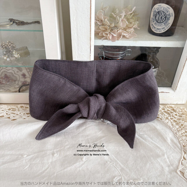 ⭐️7点売れました⭐️ リトアニア リネン モカ  ネッククーラー 夏 保冷剤・冬 カイロ 対応 スカーフ