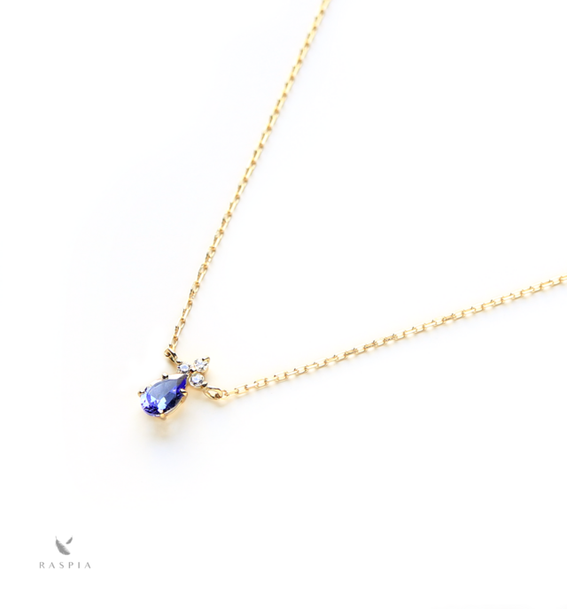 K18 タンザナイト＆ダイヤモンドのネックレス ~Ello Lilas~ 12月誕生石 