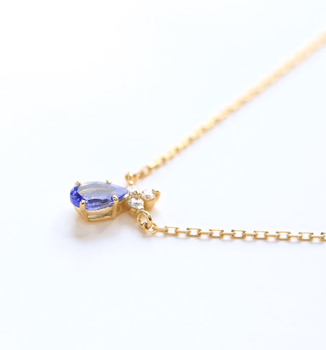 K18 タンザナイト＆ダイヤモンドのネックレス ~Ello Lilas~ 12月誕生石 