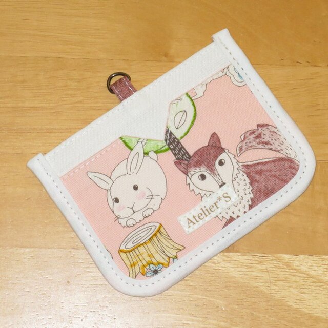 カードホルダー パスケース 動物柄 ピンク Iichi ハンドメイド クラフト作品 手仕事品の通販