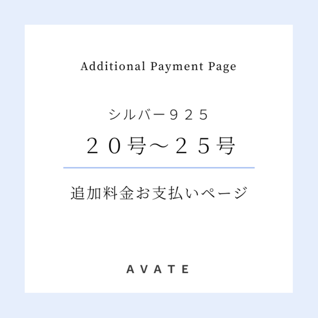 【シルバー925】リングサイズ20～25号　追加料金お支払い用ページ（S）