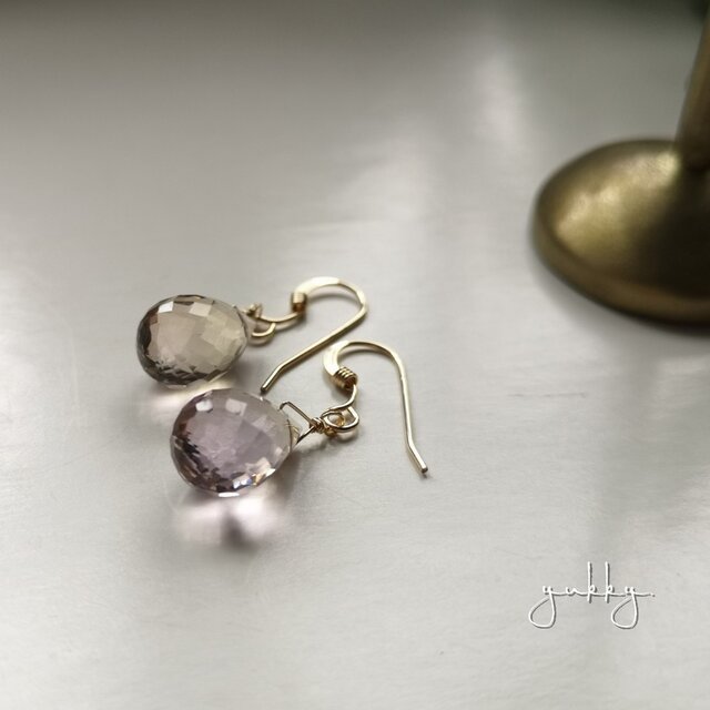 ★一点物★宝石質アメトリンAAA✽一粒14kgfピアス