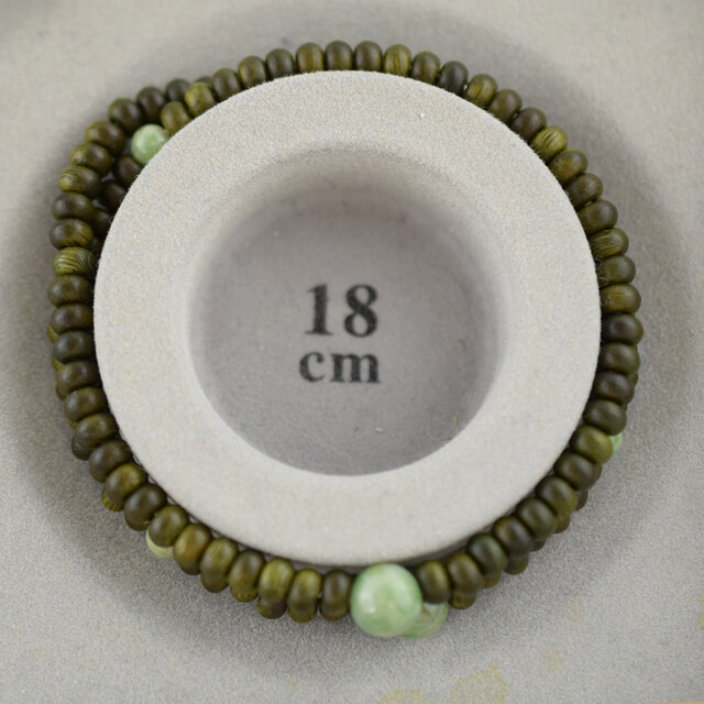 5mm 緑檀 生命樹 独山玉仕立て 二重巻 108玉 腕輪 ブレスレット