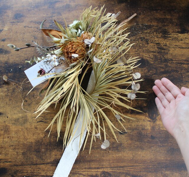 専用＊ソテツ＆ハナオクラ ドライフラワーリース it-609fb1db288c9