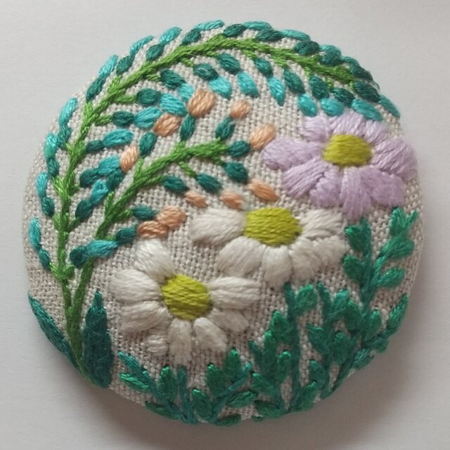 草花の刺繍ブローチ【botanical】