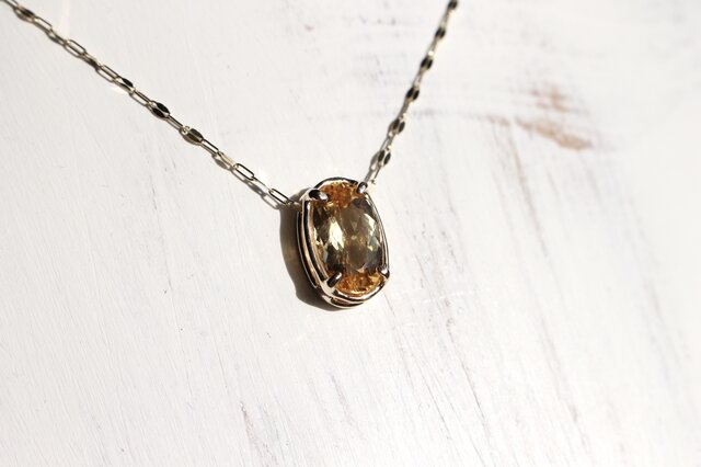 Sherry drop (2.990ct インペリアルトパーズ K10 ロングネックレス 