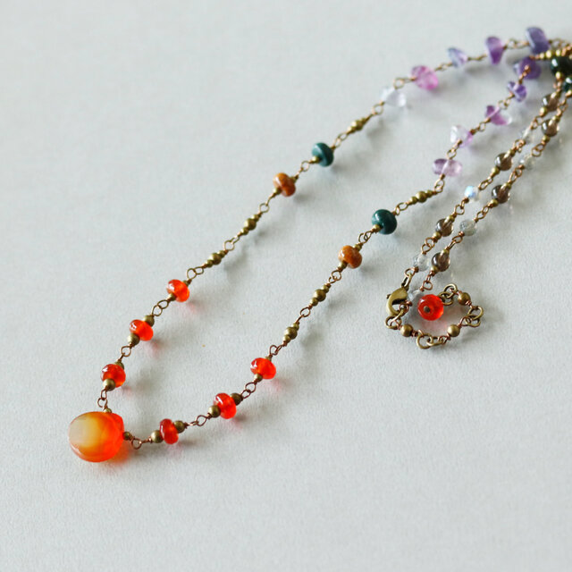 〜 太陽の雫〜天空のうつろいの首飾り【カーネリアン】