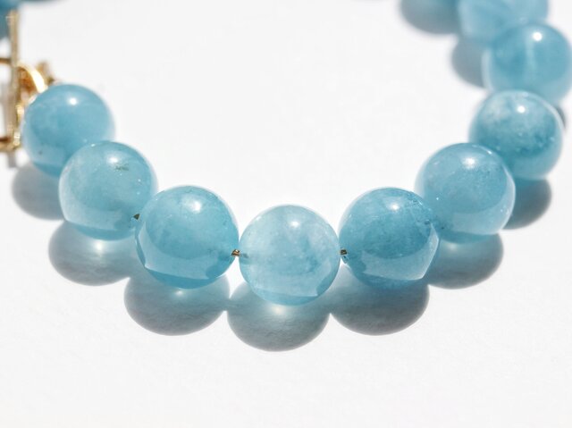 ♦︎希少‼️14kgfアクアマリンサンストーンブレスレット 14kgf】空色アクアマリンブレスレット | iichi 日々の暮らしを