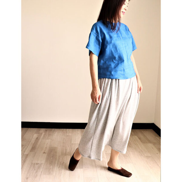 白杢グレーのコットンニットスカート Iichi ハンドメイド クラフト作品 手仕事品の通販