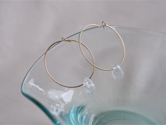 crack crystal quartz hoop：クラッククリスタルクオーツ 天然石フープ