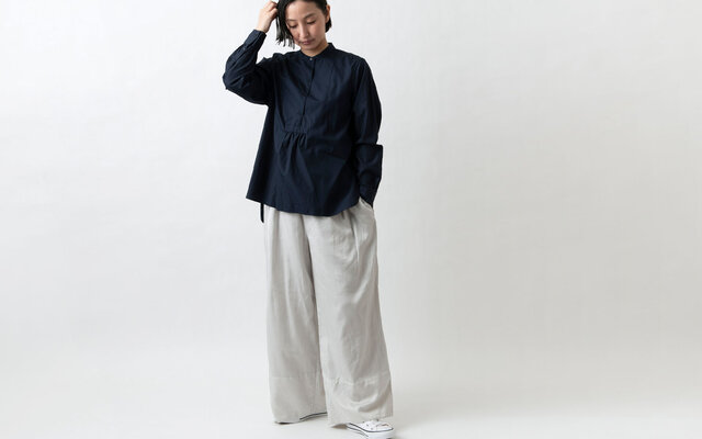 クラシックフロントプルオーバーシャツ ネイビー HANDROOM WOMEN'S