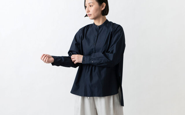 クラシックフロントプルオーバーシャツ ネイビー HANDROOM WOMEN'S