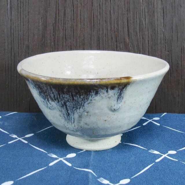 陶器 ご飯茶碗（中）白＋茶【210508】