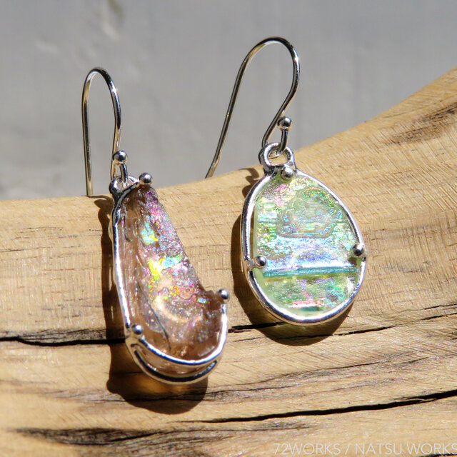 ローマングラス・ピアス ＊ Roman Glass Earring ｂ