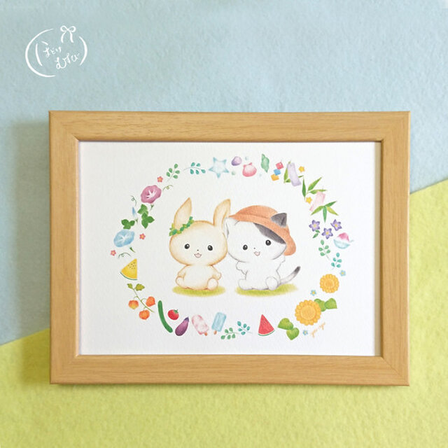 額付イラスト ほのぼのびより Iichi ハンドメイド クラフト作品 手仕事品の通販