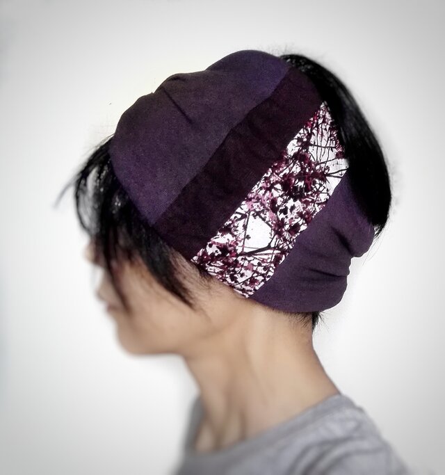 ターバンなヘアバンド　パープルワイドplus　送料無料