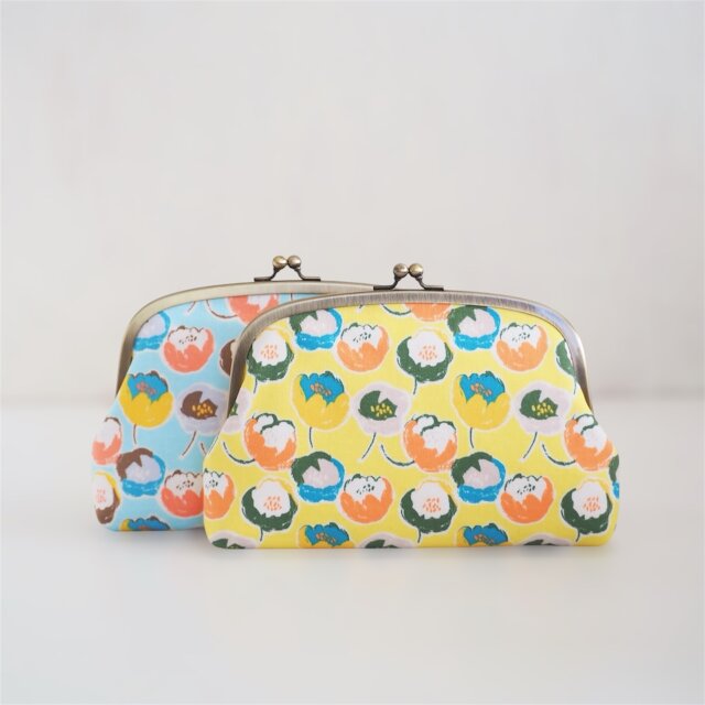 ■がま口通帳ケース / ふんわりチューリップ■ mina (tlp)