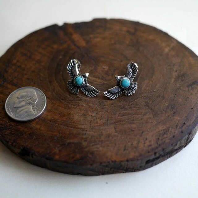 イーグル/ターコイズ/SV925ピアス 136