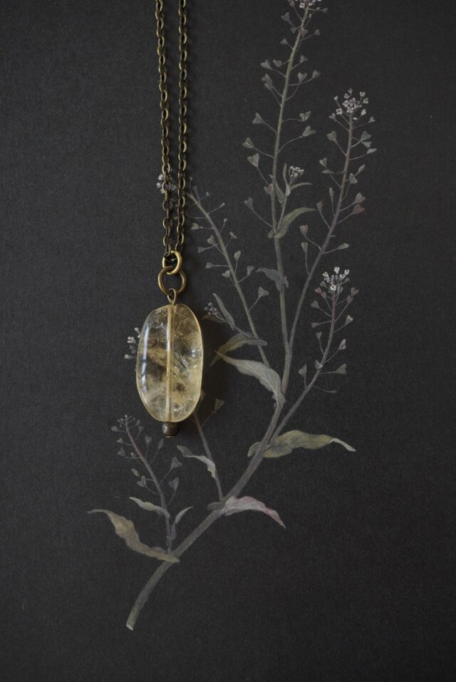 シトリンの一粒ペンダント