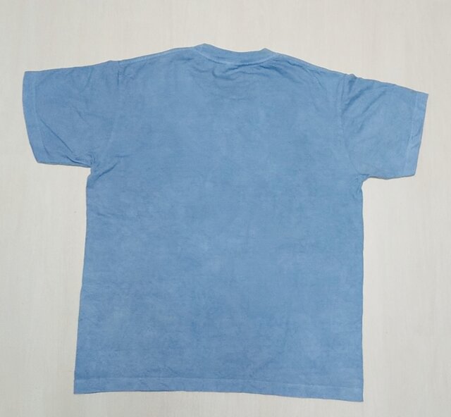 藍染め絞りTシャツ　メンズ　Sサイズ　草木染め　インド藍染め