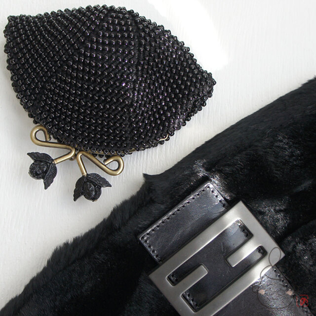 ばあば作☆☆総ガラスビーズのがま口（ange・1413）