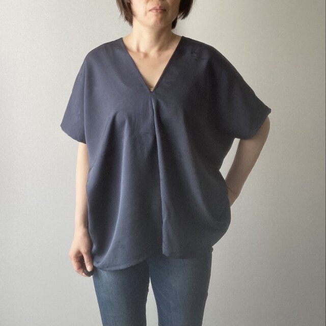 着物リメイクプルオーバー　色無地