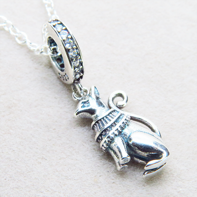 シルバー925 バステト 猫の神様 エジプト神 猫モチーフネックレス