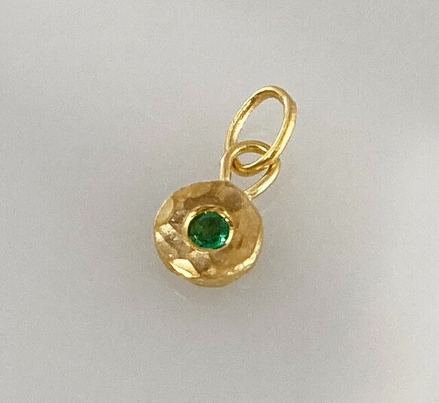 24純金◇エメラルド◇ペンダントトップ K24 Emerald Pendant Top