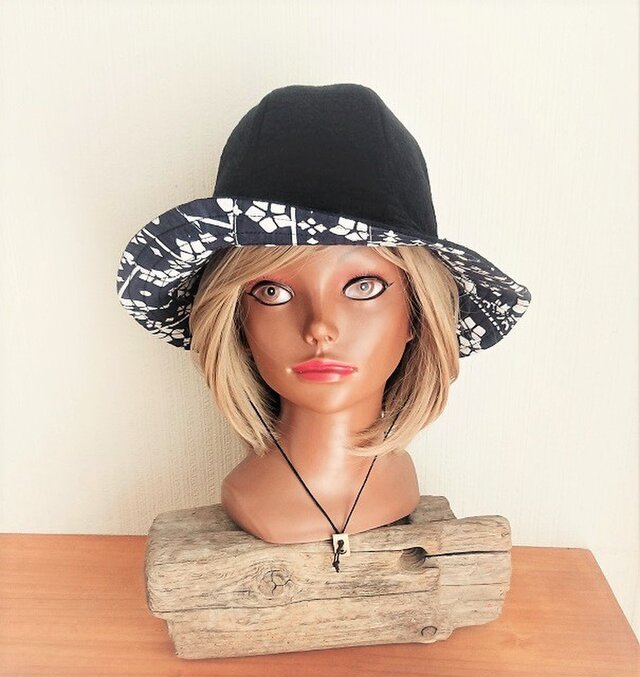 SALE★綿麻ハット【アジアンフラワー】