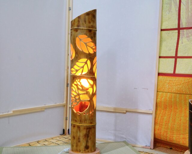 竹ランンプ 〜〜揺らぎの炎 リーフ〜〜 | iichi 日々の暮らしを