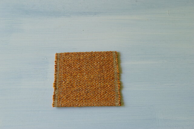 コースター(オレンジ)ななこ織りと平織 iichi ハンドメイド・アンティーク・食品・ギフト・手作り