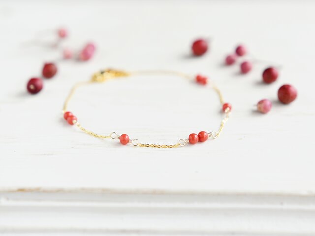 K14gf ブレスレット】特別な天然色の本赤珊瑚 Ⅱ | iichi 日々の暮らし