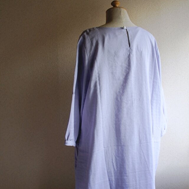 紫陽花色 コットンwガーゼ Aラインワンピース Iichi ハンドメイド クラフト作品 手仕事品の通販