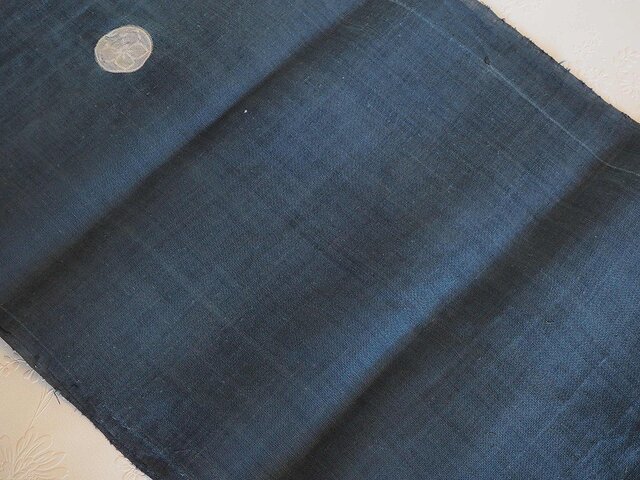 asa0046 色麻布 100cm 古布古裂/木綿/筒描き/型染め/藍染/絹/ボロ襤褸の画像1枚目